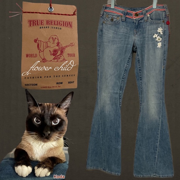 NWT $228 True Religion | Cabincore | Joey | Flower Child | Madame Mystery Flares - Picture 1 of 16